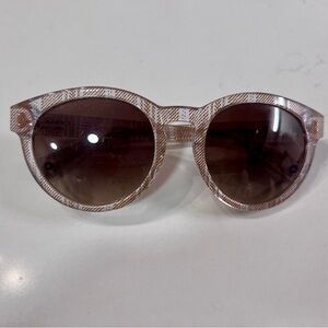 Coach Aria Round Sunglasses - Transparent Dark Brown Pattern Frame